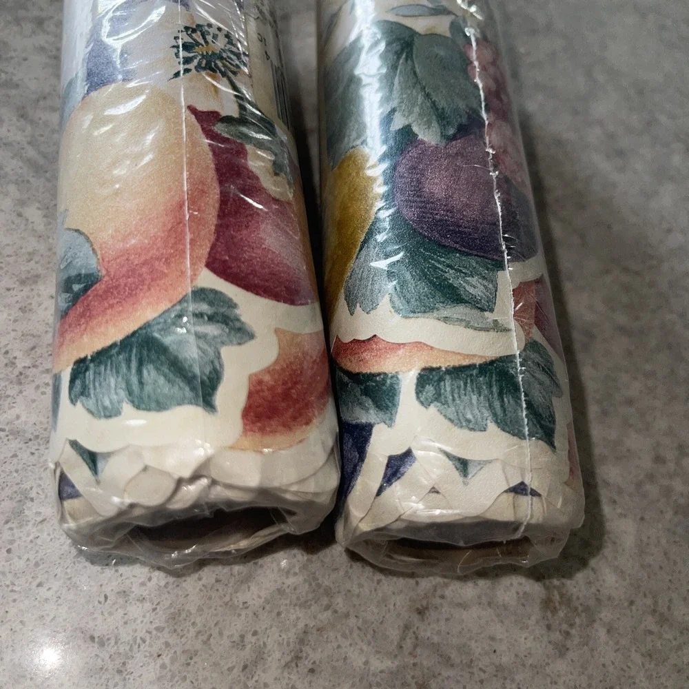 Vintage Fruit Border x2 Wallcoverings Wallpaper Apple Pear raspberries flowers +